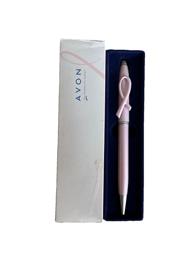 Avon Pink Ribbon Ballpoint Pen Breast Cancer Awareness Pink Pen in Box