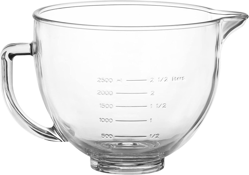 Glass Mixing Bowl for 4.5 & 5 Qt Stand Mixers - Durable & Easy Clean