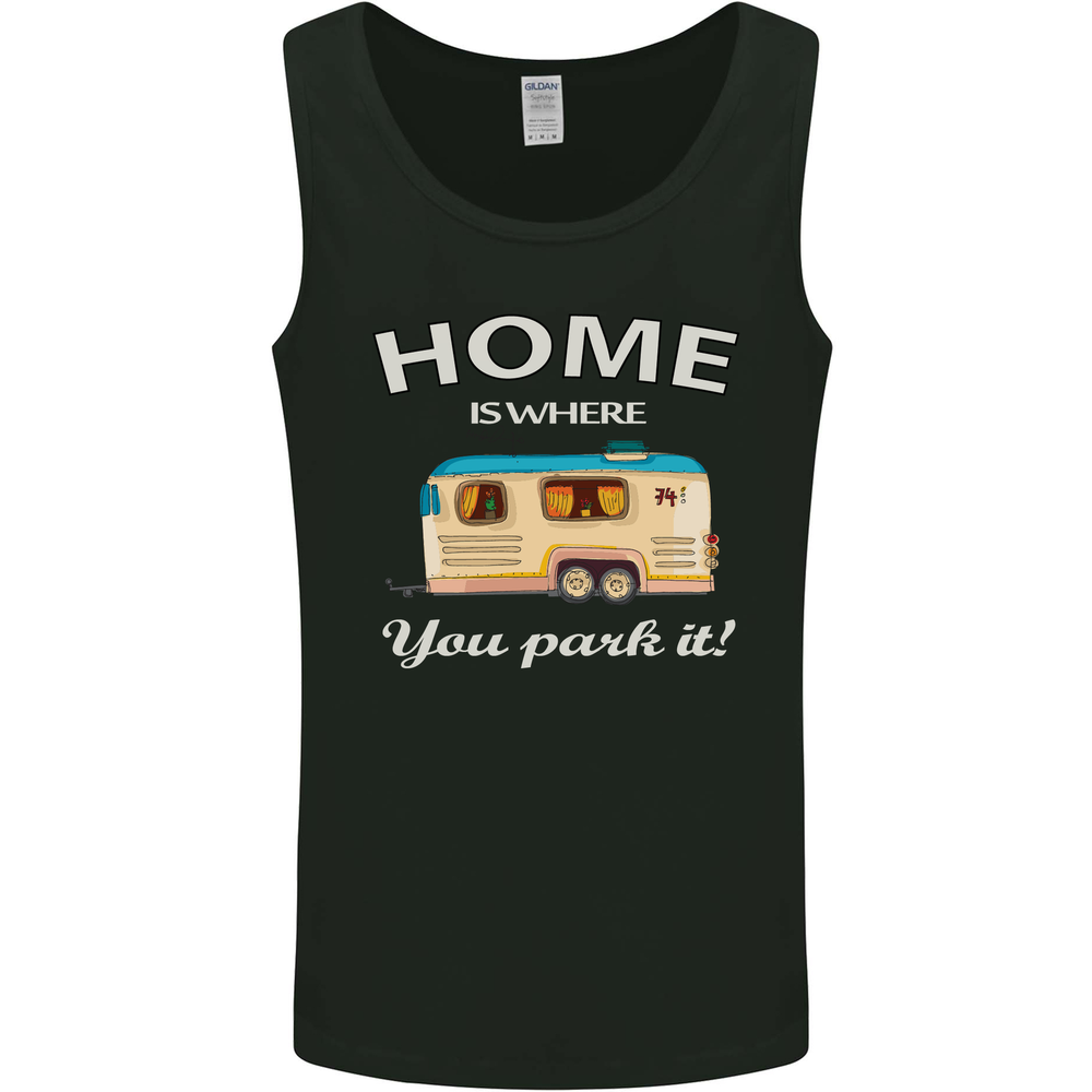 Home Is Where You Park It Caravan Funny Mens Vest Tank Top