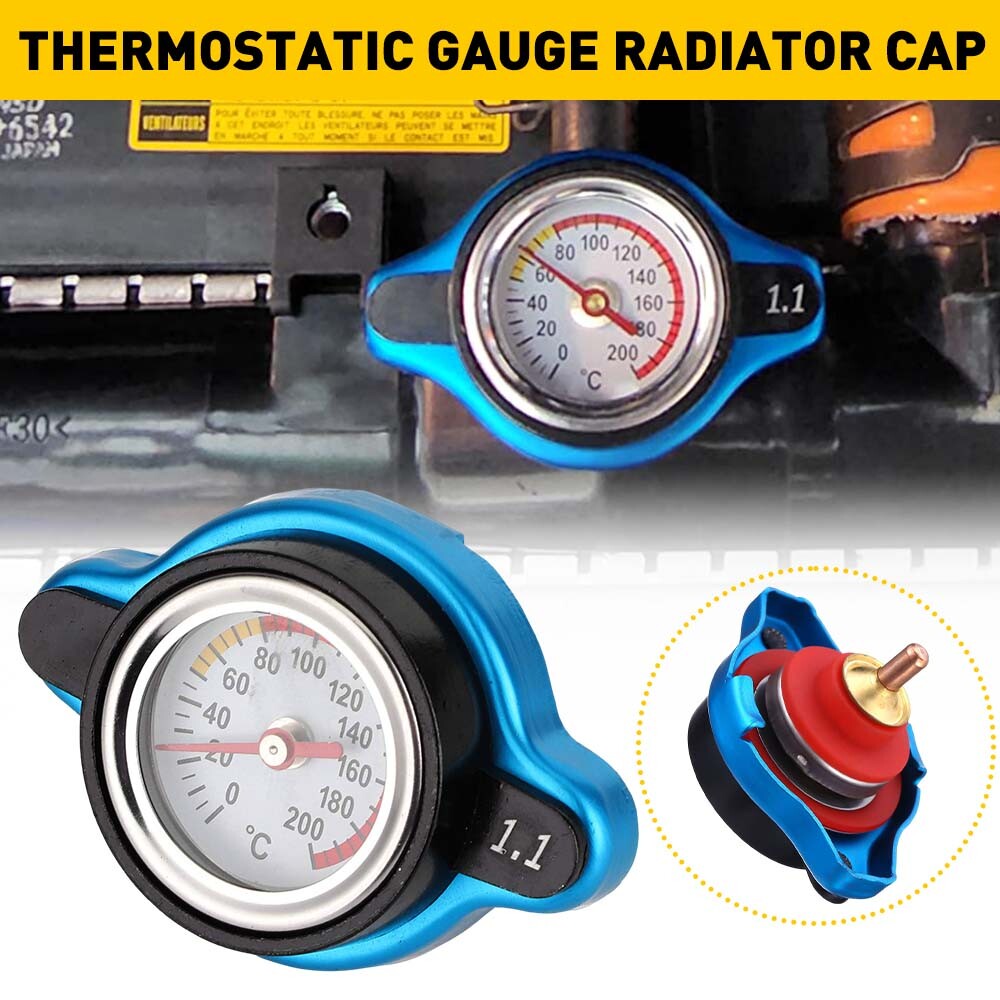 1.1 Bar Thermostatic Radiator Cap PSI 13 Pressure Rating with Temperature Gauge