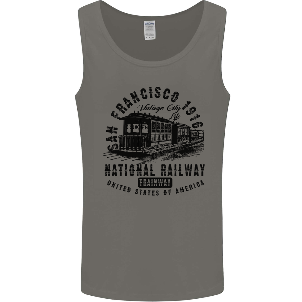 National Railway Locomotive Train Trainspotting Mens Vest Tank Top