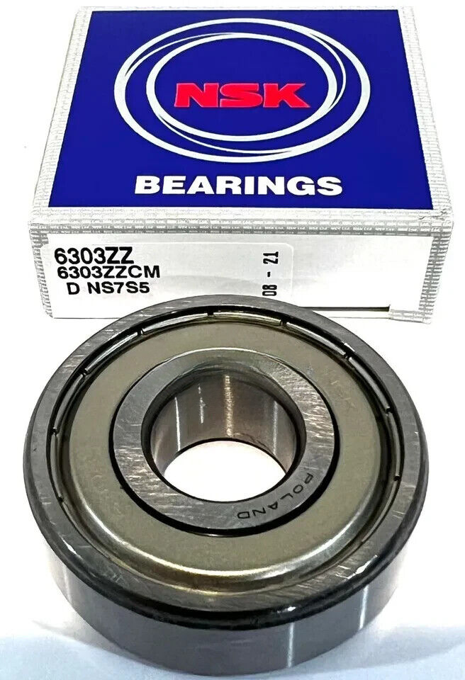 NEW NSK 6303 ZZ CM DEEP GROOVE BALL BEARING, METAL SHIELDED 17x47x14mm