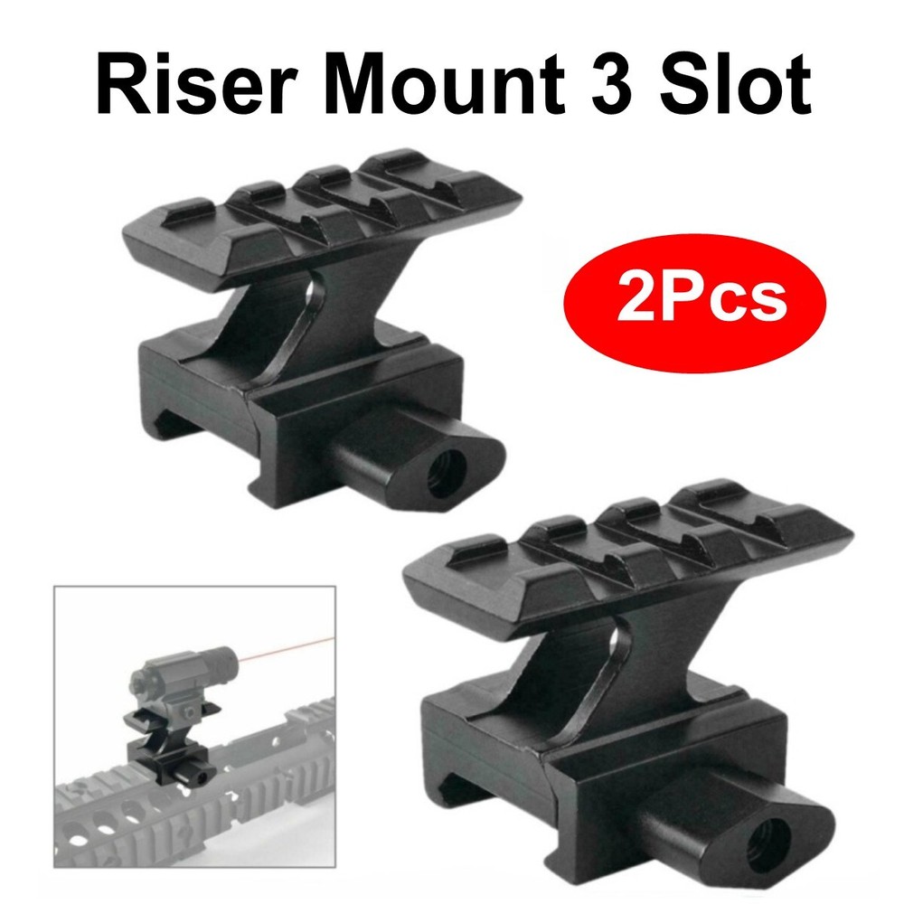 2Pcs Tactical Picatinny Riser Mount for Red Dot, Laser Sight, Flashlight