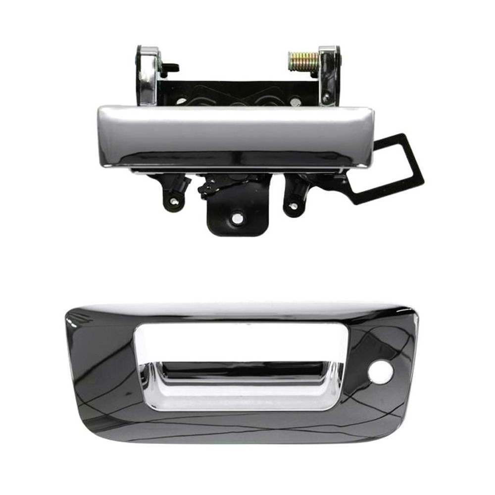 Tailgate Handle & Bezel Kit Chrome with Lock Hole for GM Pickup Truck