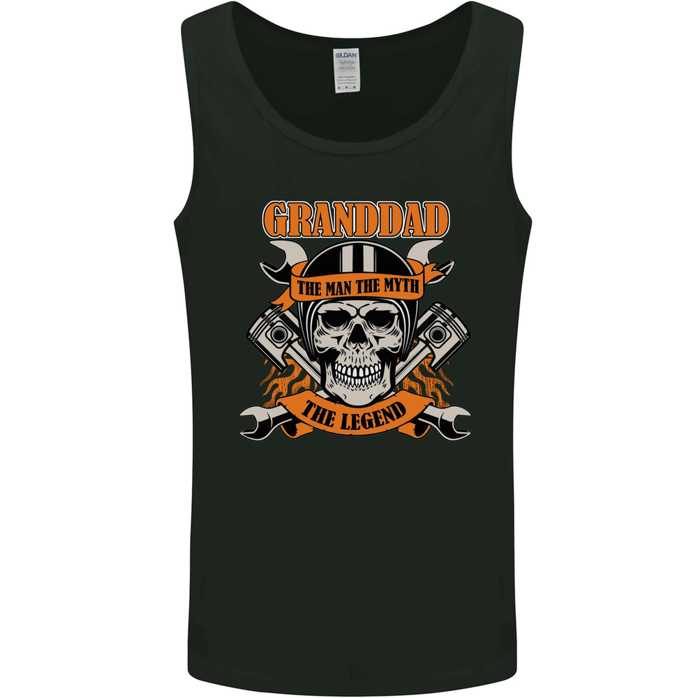 Biker Grandad the Man Myth Legend Funny Mens Vest Tank Top