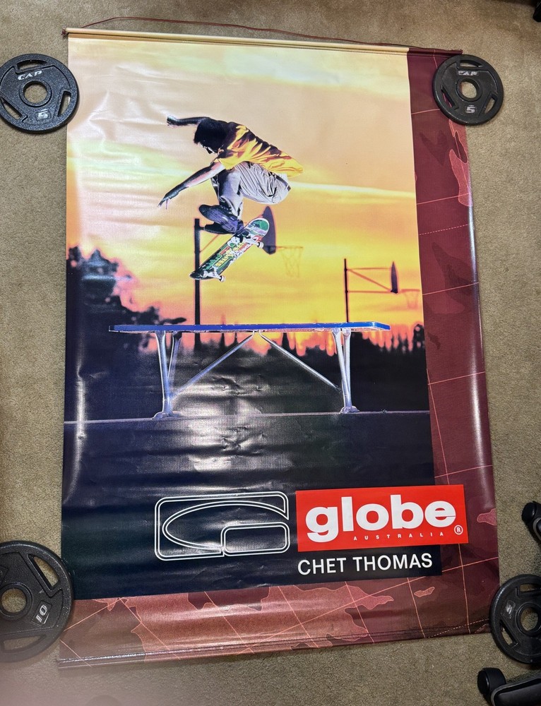 Vintage Globe Shoes Chet Thomas Skateboard Banner A Team 00’s Skateboarding