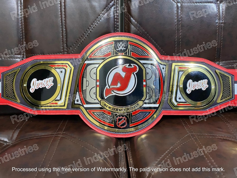 New Jersey Devils Belt Championship Legacy Title Adult Size 2mm Brass