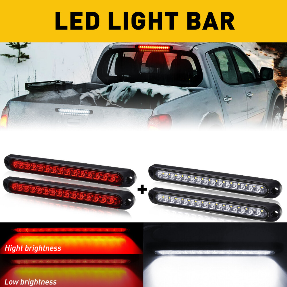 4X LED 15 Truck UTV Trailer Reverse Backup Tail Light Bar Side Marker White Red