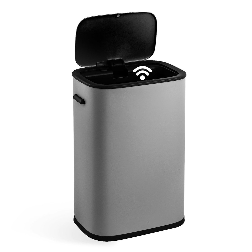 15 Gallon Automatic Trash Can with Lid, Touchless Garbage Can, Smart Motion S...