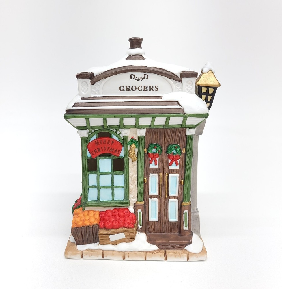 1993 Mercuries D&D Grocers Porcelain Dickens Christmas Village Collectible