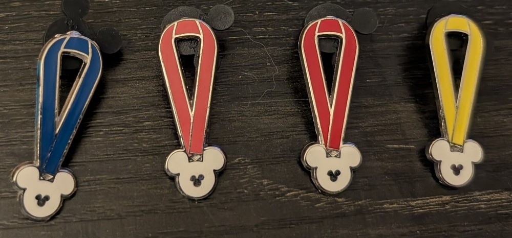 2010 Disney World Hidden Mickey Series 4-Piece Winning Medal Set