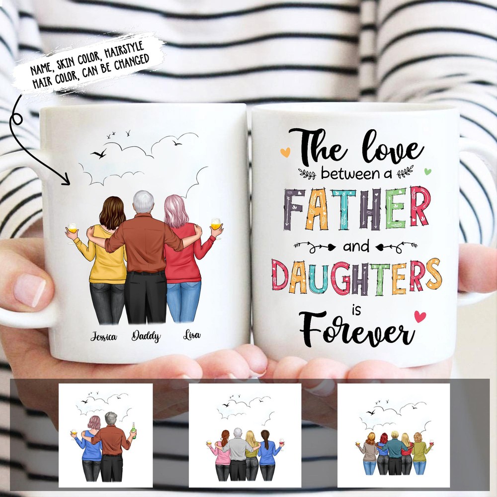 Personalized The Love Between Father And Daughter Mug Fathers Day Custom Mug