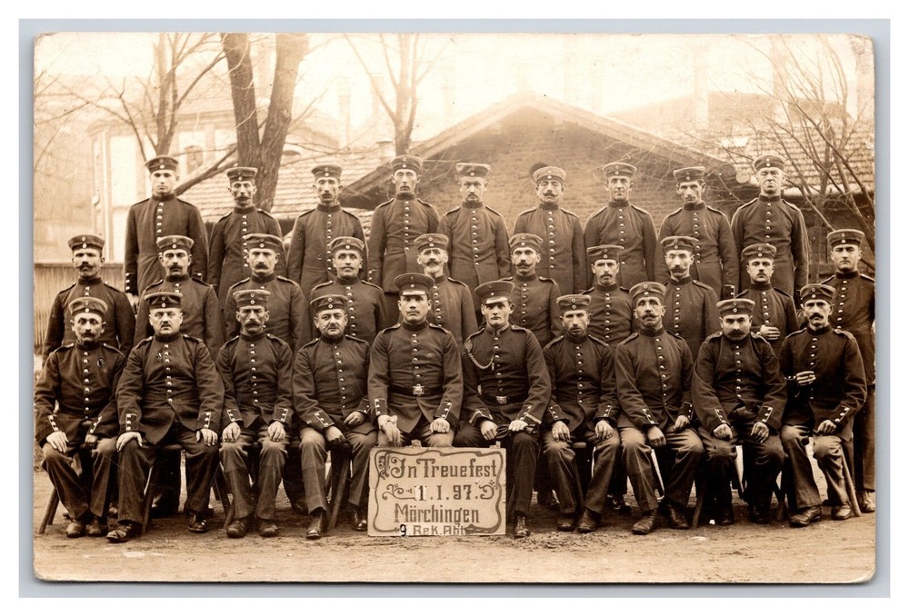 Vintage 1917 WW1 Identified Dead German Soldier Regiment Mourning Genealogy RPPC