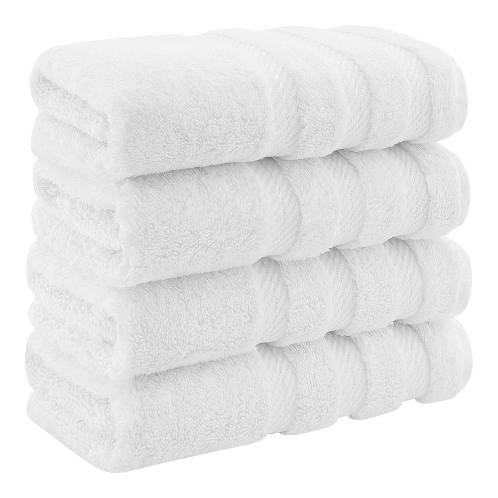 American Soft Linen Luxury Hand Towels for Bathroom, 100% Cotton Turkish 4 Pi...