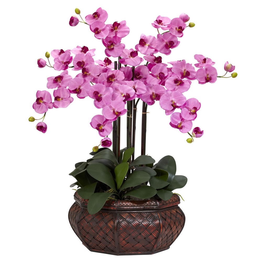 Elegant Large Phalaenopsis Silk Flower Arrangement Set of 4