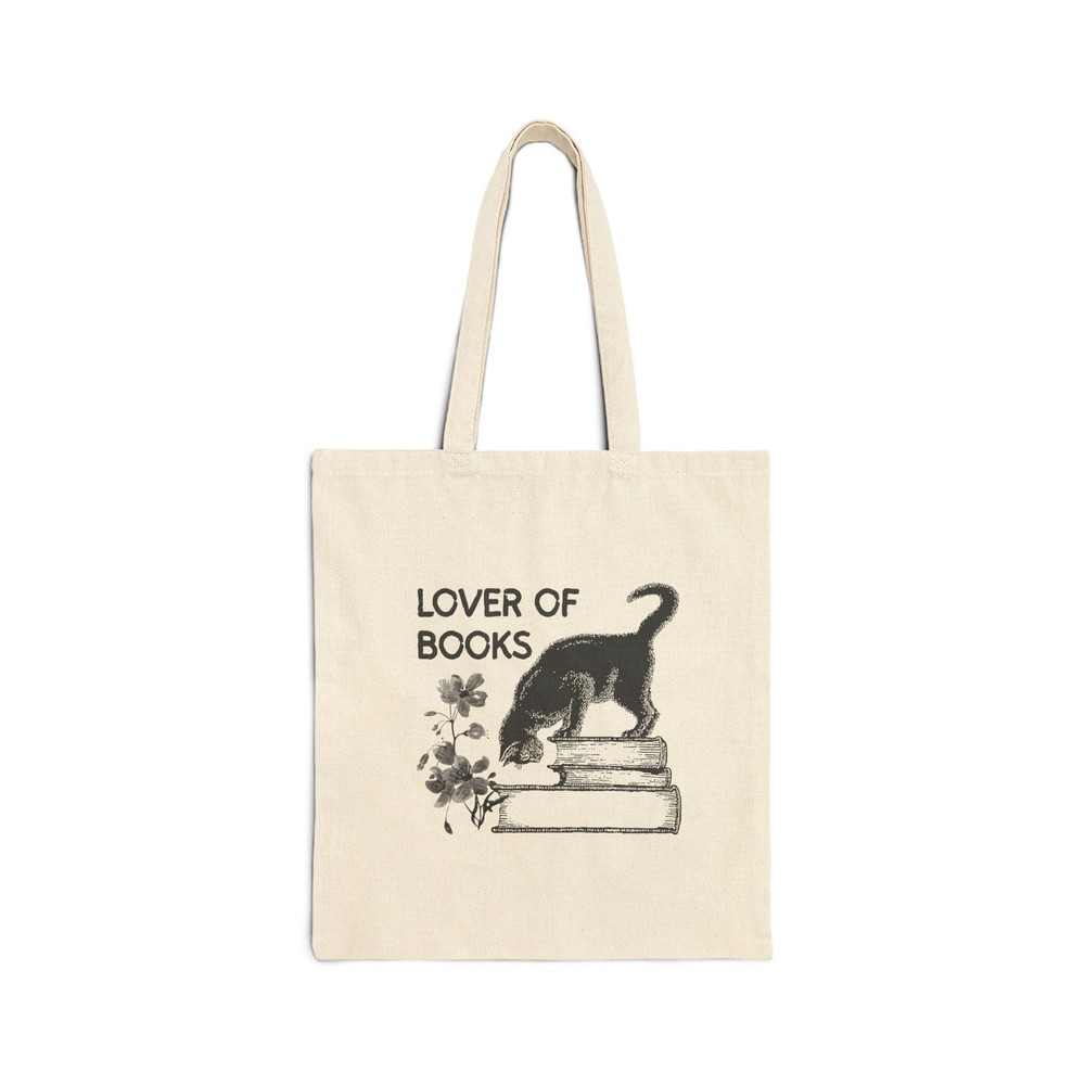 Book Lover Cotton Canvas Tote Bag Eco Friendly Pet Lover Gift Library Tote