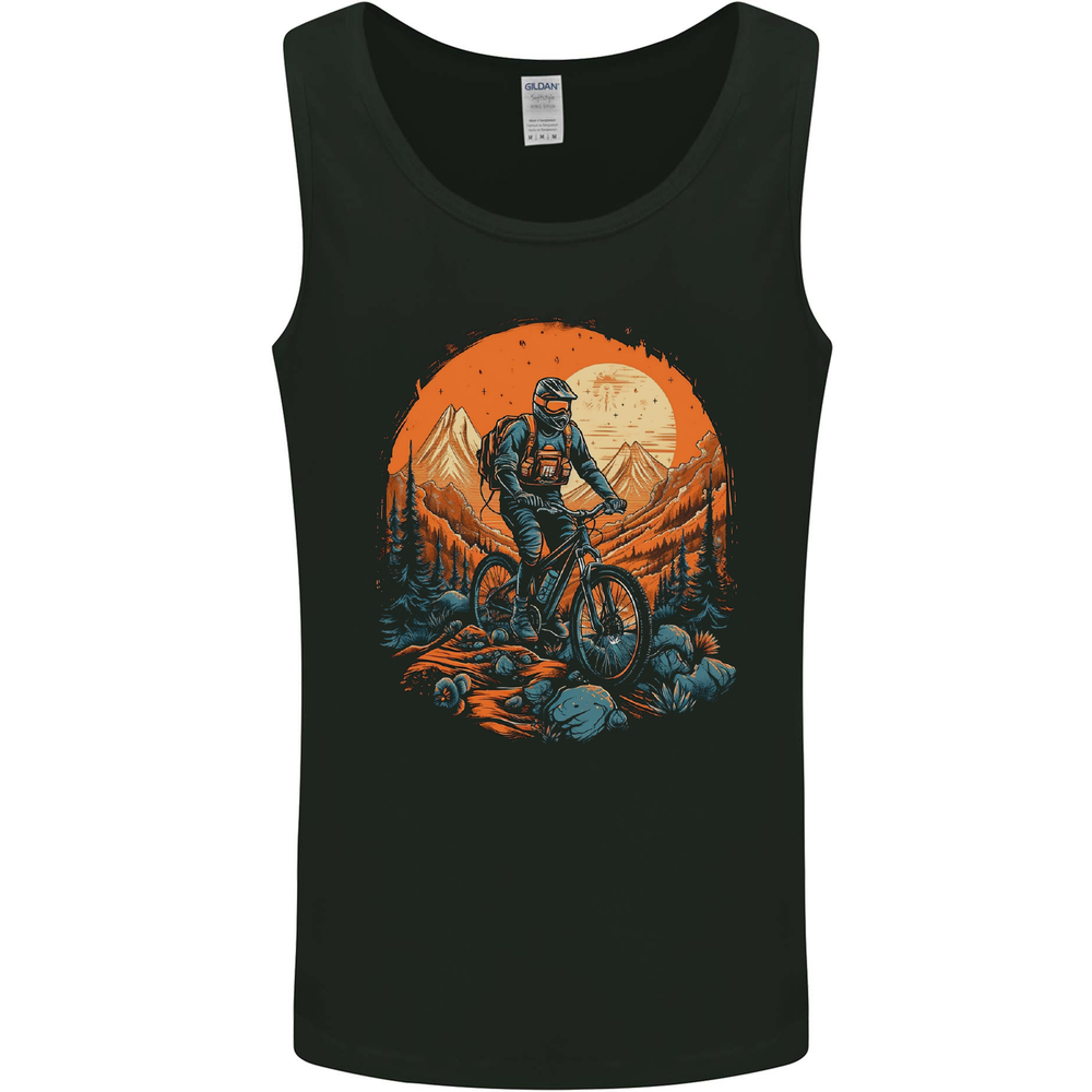 A Mountain Biker in the Wilderness Bike MTB Mens Vest Tank Top