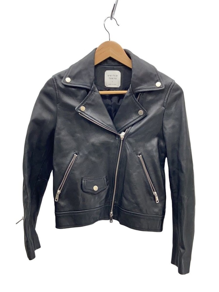 United Tokyo Tokyo/Leather Jacket Blouson/1/Sheep Leather/Black/Plain/509458012