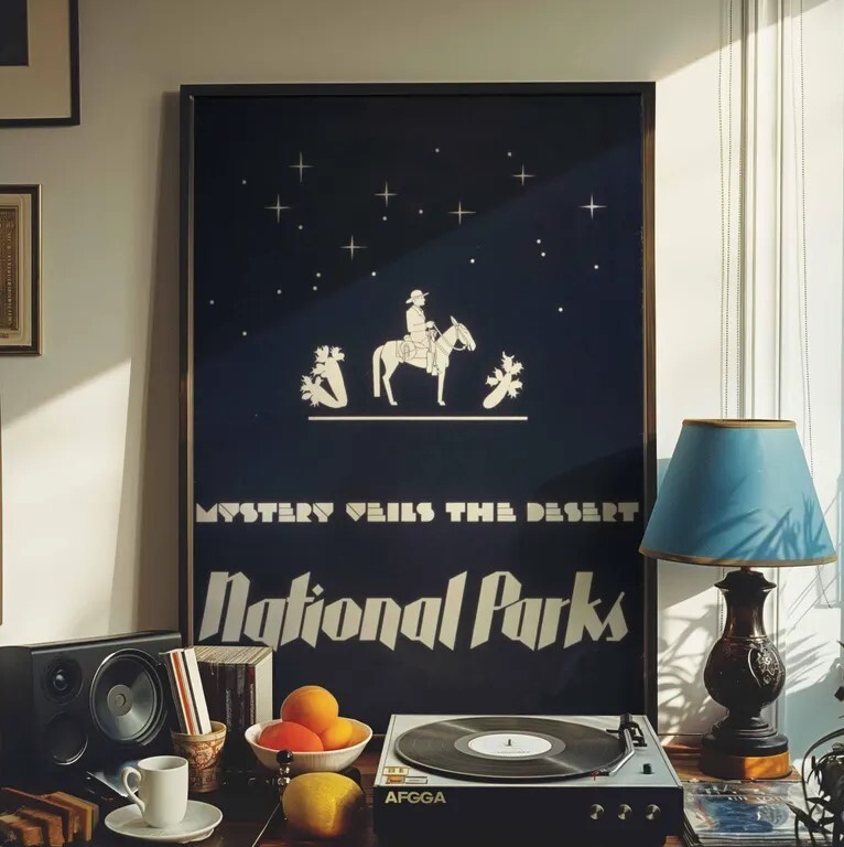 Desert National Parks Vintage Poster | Retro Western Art Print