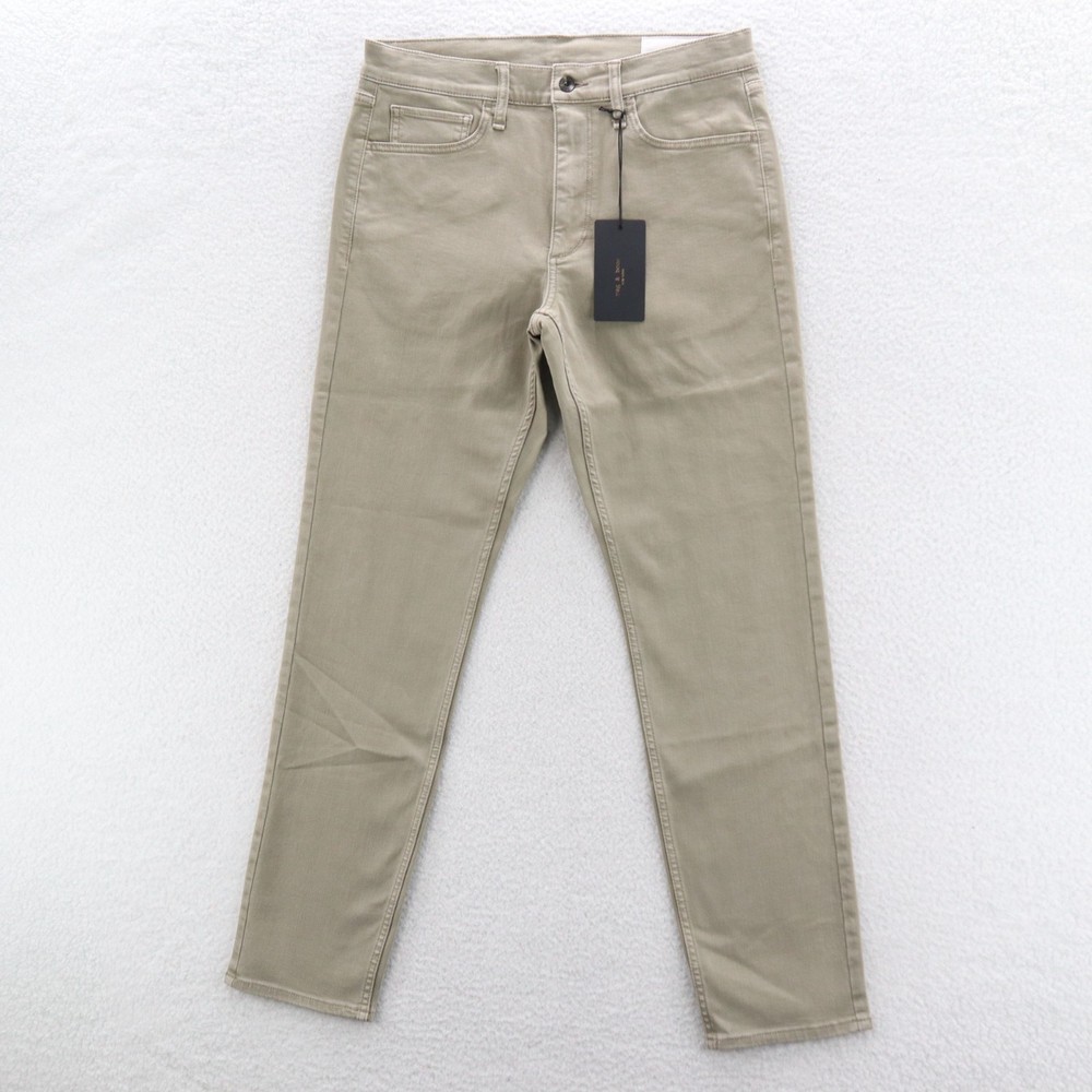 Rag and Bone Jeans Mens 32x32 Sage Beige RB Fit 2 Slim Denim Preppy Luxury New