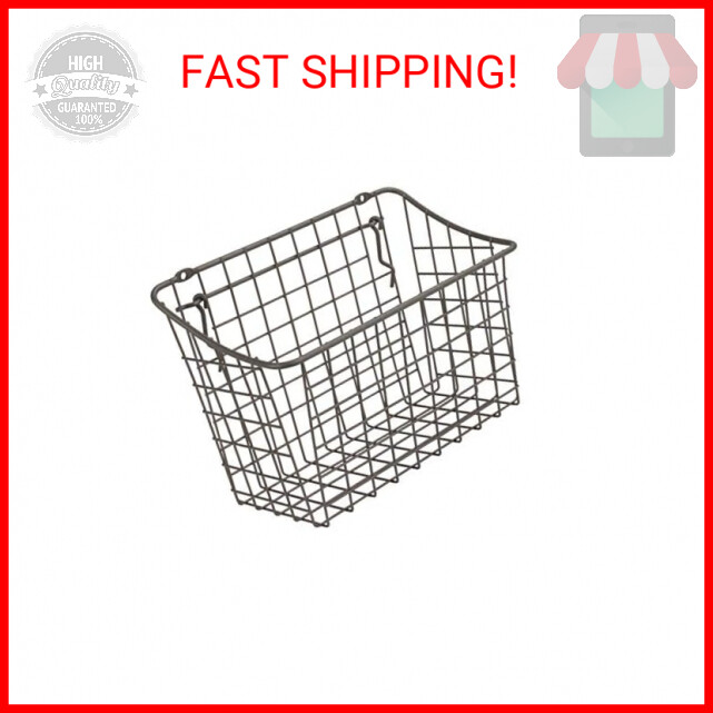 Spectrum Industrial Gray Pegboard Wall Mount Wire Basket for Organized Storage