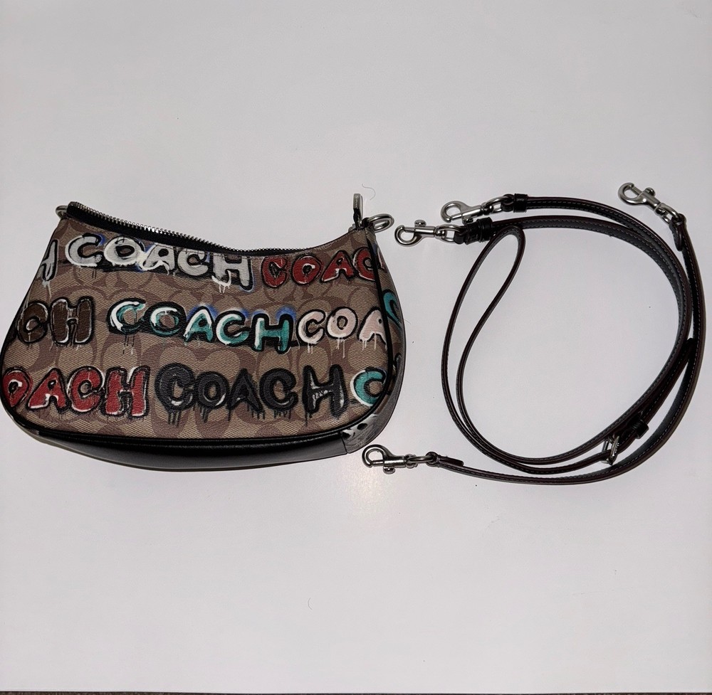 NWT COACH X MINT + SERF TERI SHOULDER BAG IN SIGNATURE CANVAS LEATHER CM096 $398