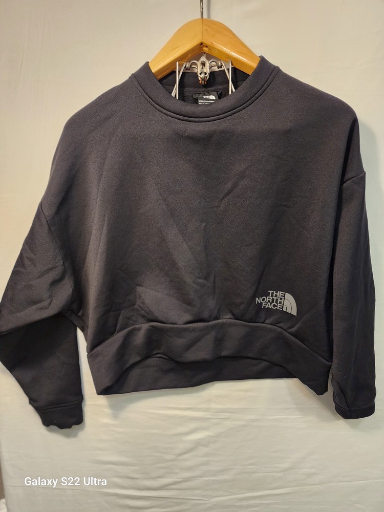 The North Face Horizon Performance Fleece Crew Sweatshirt Womens S Black Crop