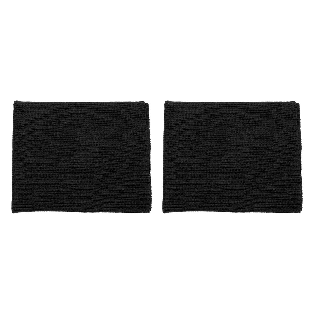 2pcs 10x9cm Elastic Cuffs Ribbed Trim Fabric Knit Stretch Band Cuff Sleeve Black