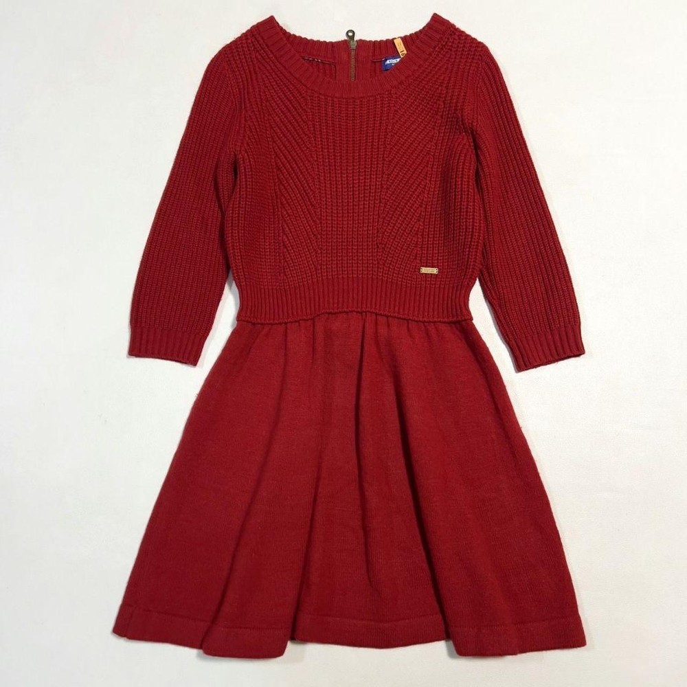 Burberry Blue Label Cable Knit One Piece Dress Red Size 38 M Used Excellent