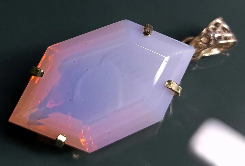 Pink Opal Pendant Fancy Cut 94-95 Ct Natural Certified Gemstone Locket