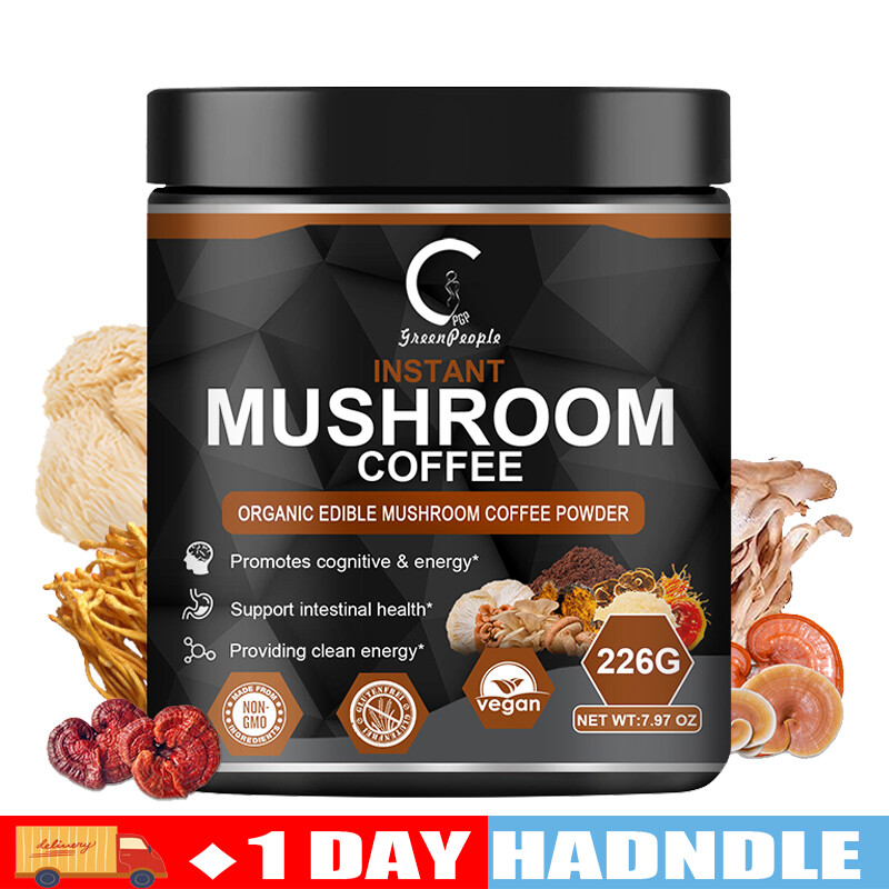 Organic Lions Mane Mushroom Coffee Powder Energy Boost Memory Support 113g/226g