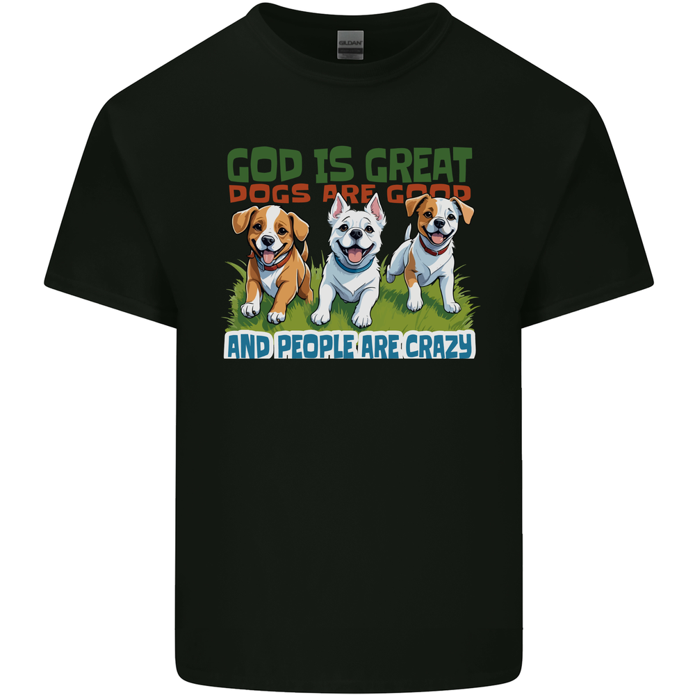 Dogs God is Great Christian Christianity Jesus Mens Cotton T-Shirt Tee Top