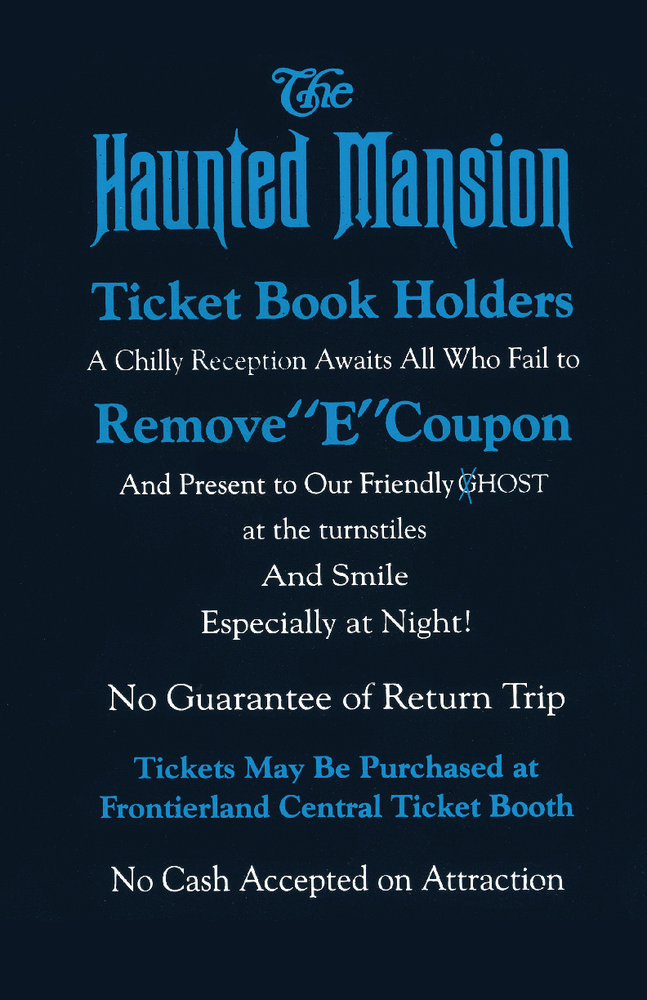 Haunted Mansion Disney Vintage Satin Ticket Sign Art Print 13x19 Home Decor