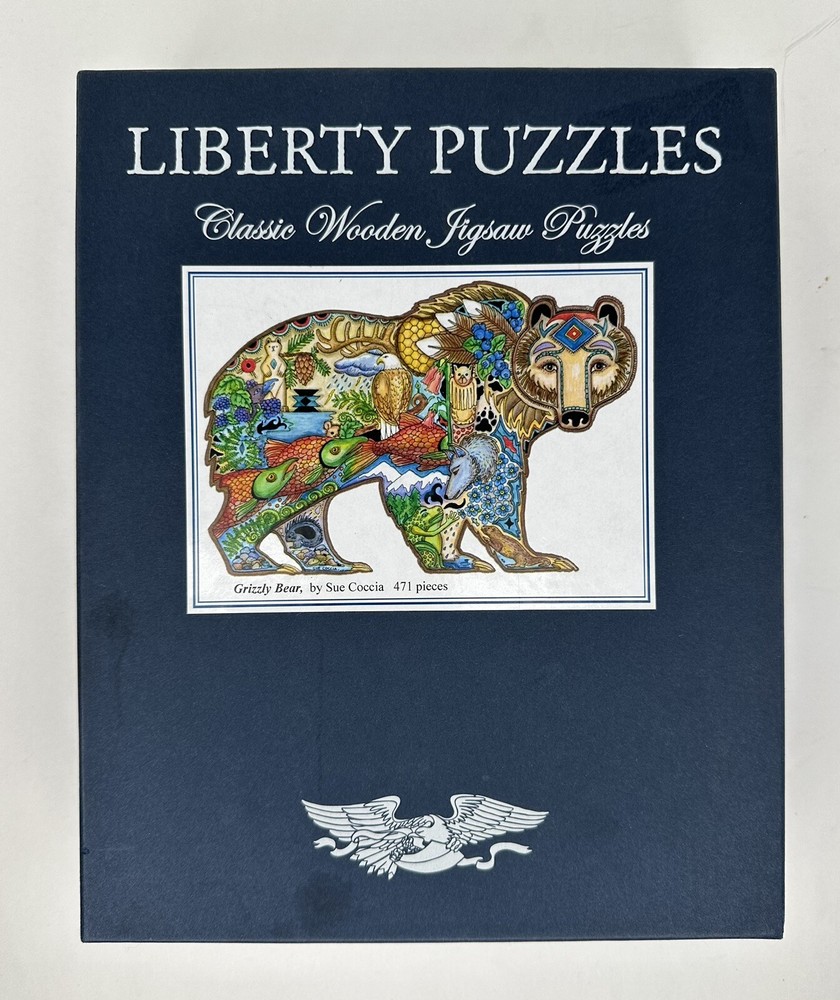 Grizzly Bear by Liberty Puzzles Artist Sue Coccia 471 pieces Made Of Wood in USA