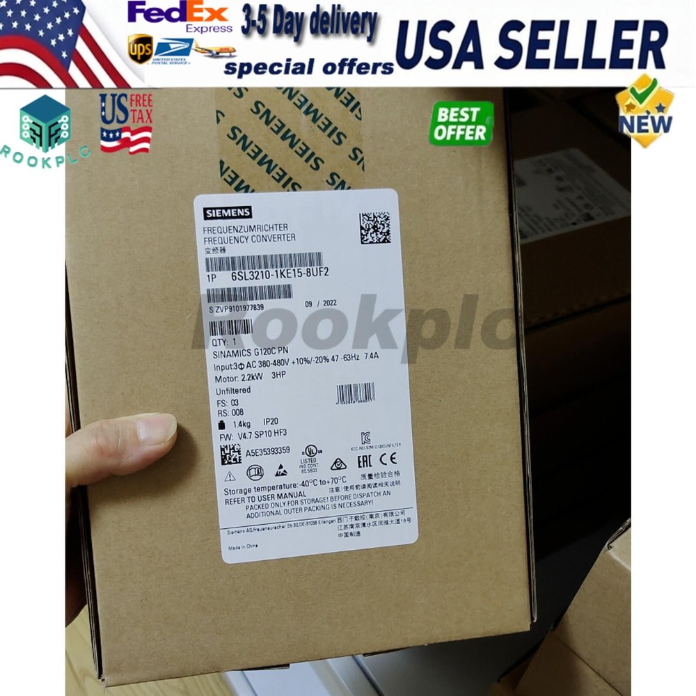 New Siemens 6SL3210-1KE15-8UF2 G120C Compact Converters 6SL3 210-1KE15-8UF2