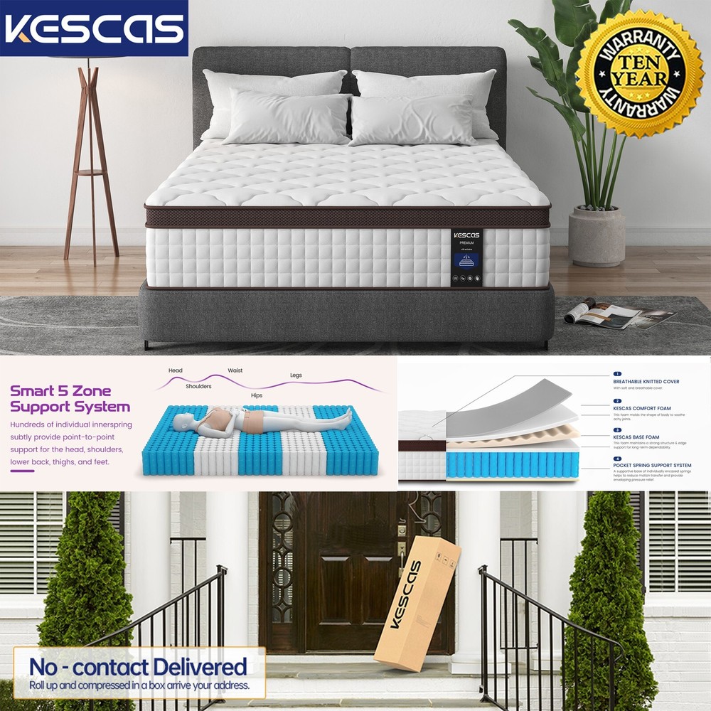 12 Inch Full Hybrid Innerspring and Gel Memory Foam Mattress Mattress In A Box