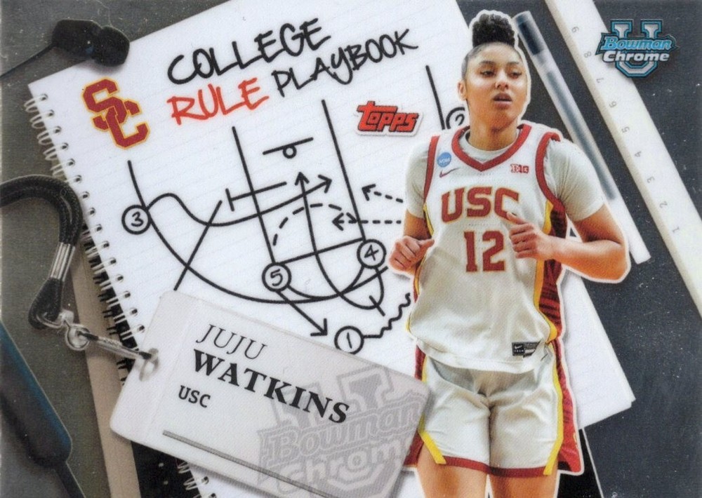 JUJU WATKINS USC Trojans 2024-25 Bowman U Chrome College Rule Playbook CRP-23  