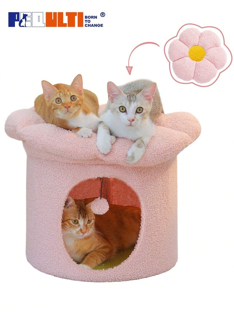 XYGC PEQULTI Flower Cat Tree, 73cm Small Cat Tower For Indoor Cats