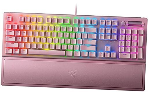 BlackWidow V3 Mechanical Gaming Keyboard with Green Clicky Switches in Quartz Pink