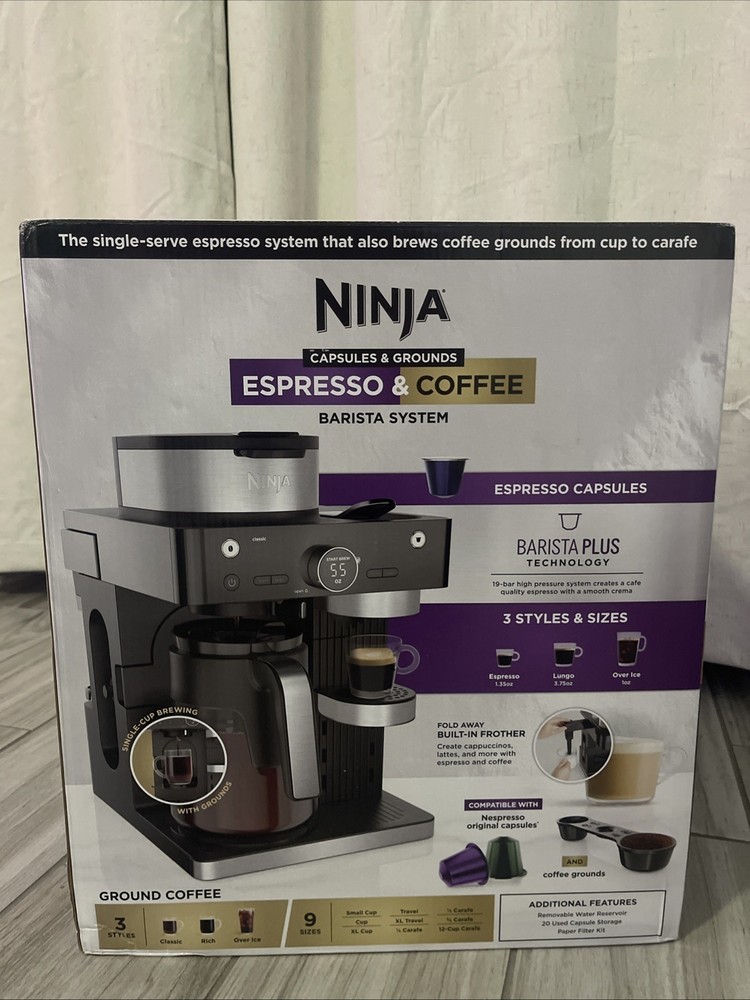 Ninja Espresso Coffee Barista System Capsules & Grounds New Sealed