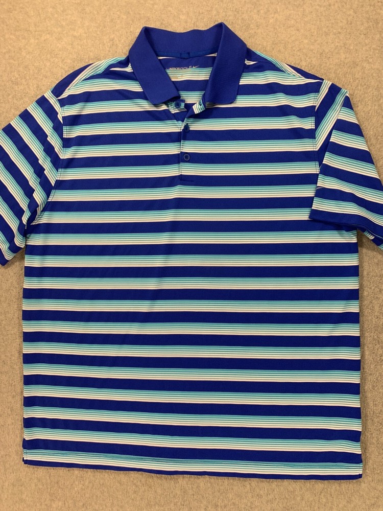Nike Dri Fit Tour Performance Striped Short Sleeve Golf Polo Shirt (Men's XL)