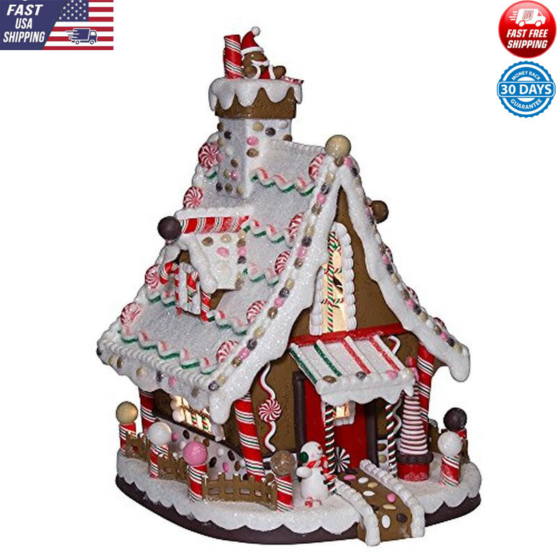 12-Inch LED Gingerbread House Decor – Festive Holiday Display