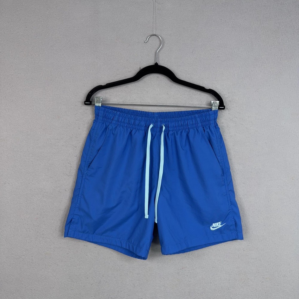 Nike Swim Shorts Mens Small Blue Mesh Lined Trunks Drawstring Back Pocket