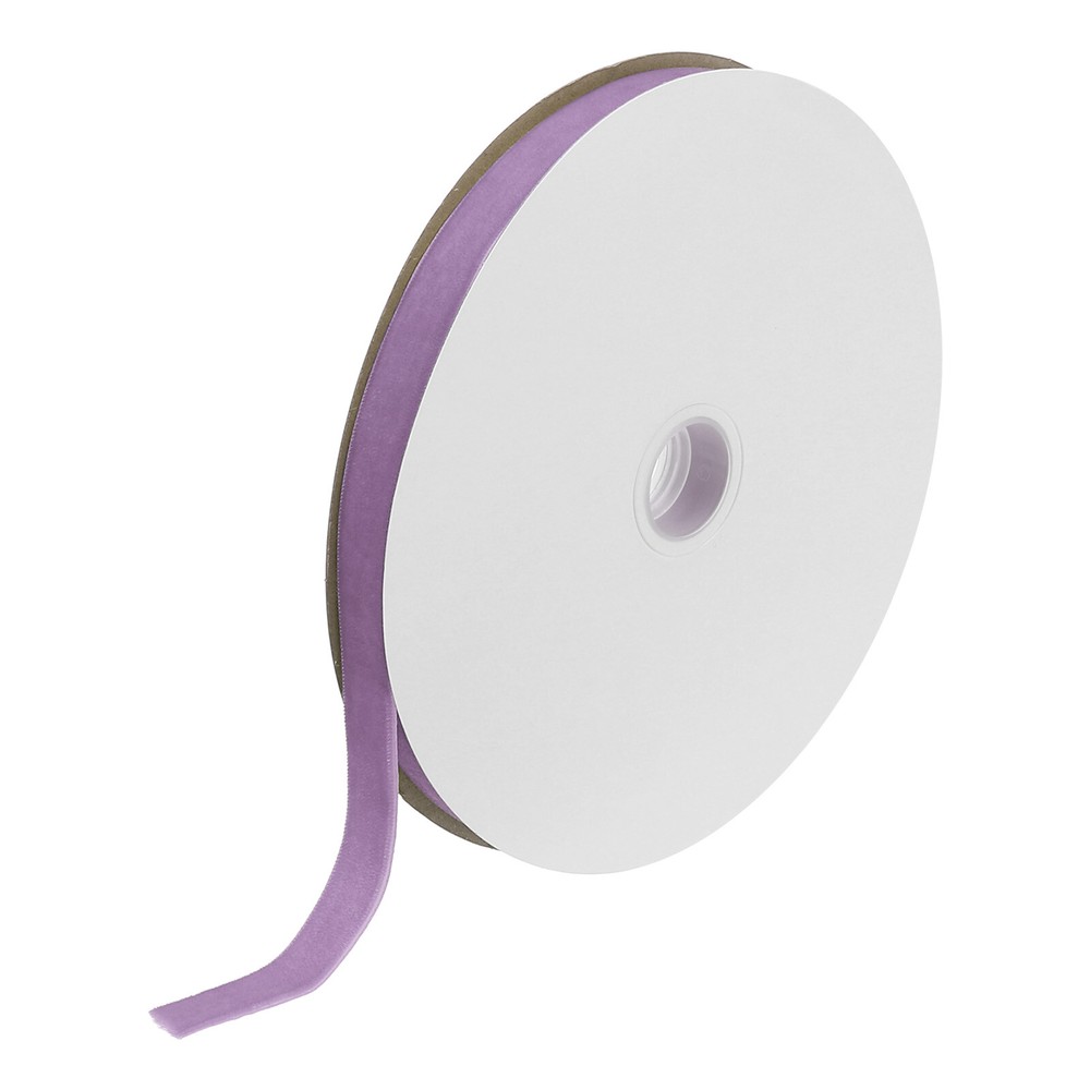 Velvet Ribbon 5/8 Inch x 25 Yard Single Face Spool Silky Velvet Fabric Purple