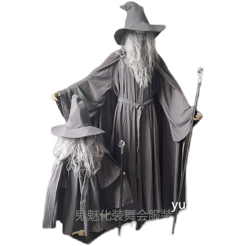 The Lord of the Rings Gandalf Cosplay Costume Adult Kids Wizard Robe Halloween
