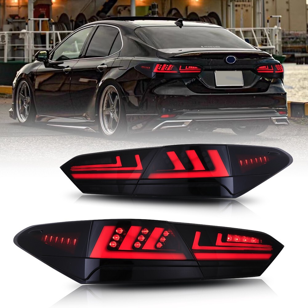 Smoke LED Tail Lights for 2018-2024 Toyota Camry Sequential Rear Lamps