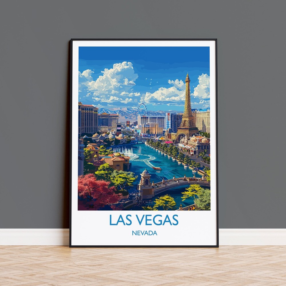 Las Vegas Travel Print Travel Poster Of Las Vegas Nevada Las Vegas Art Lovers