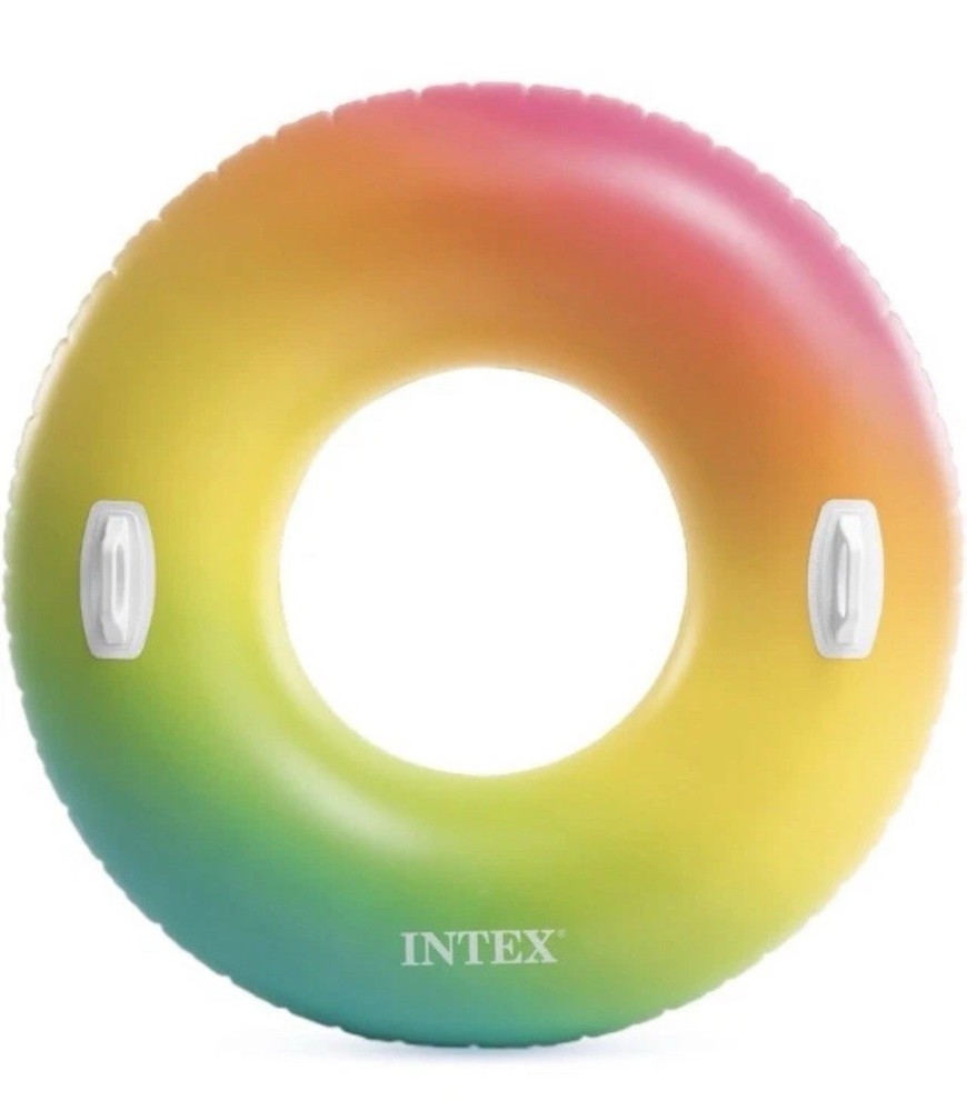 Intex 48-Inch Rainbow Ombre Whirl Pool Float Tube with Handle