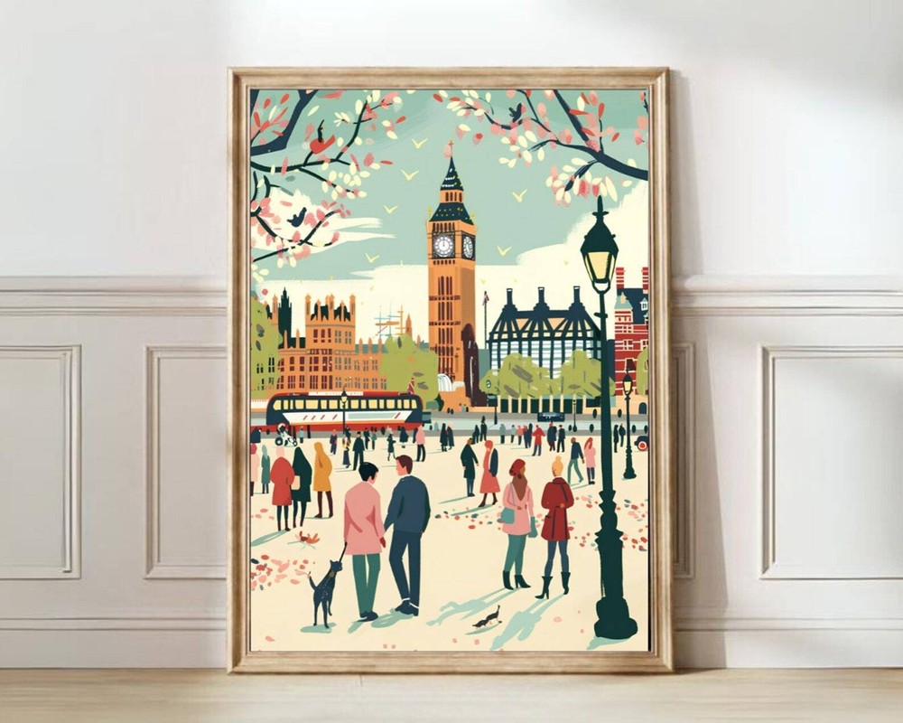 London Print London Illustration London Travel Poster New Yorker Illustration