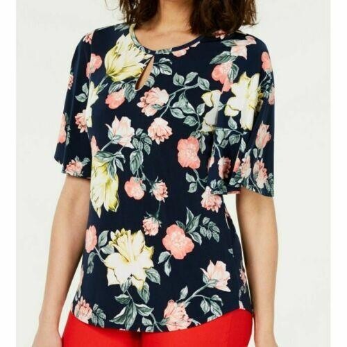 Women's Charter Club Floral Blouse Black Size Medium - RRP £48 - Clearance Sale-image